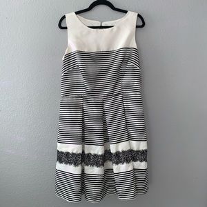 Danny and Nicole Black & white stripped dress-16P